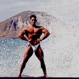 Posing on the rocks at Makapuu beach in 1996